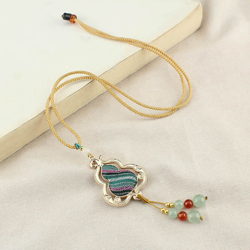 Buddha Stones Song Brocade Gourd Health Necklace - image 3