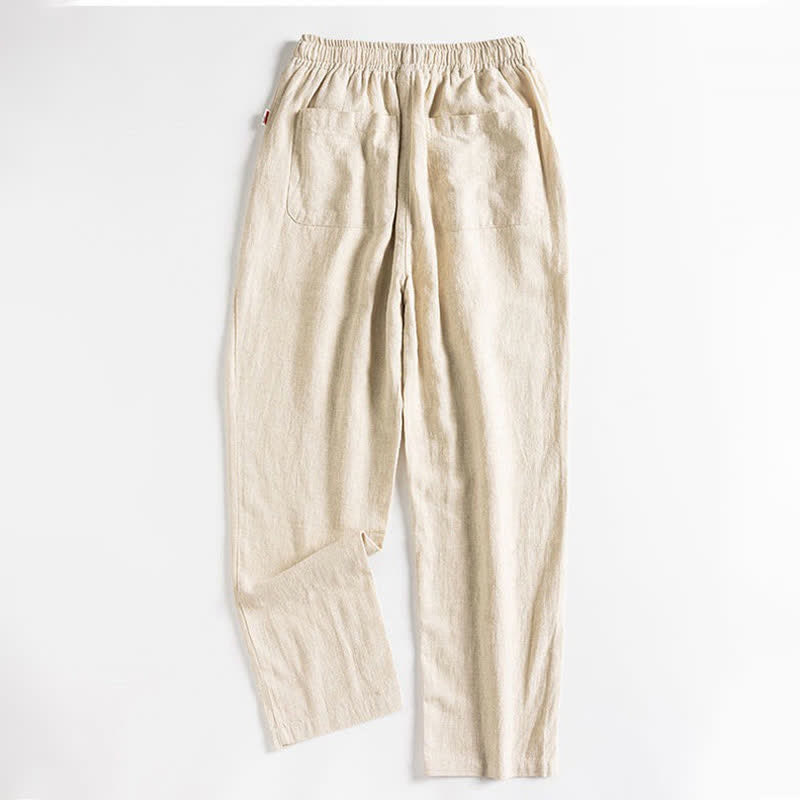 Buddha Stones Spring Casual Minimalist Drawstring Solid Men's Tapered Pants With Pocket - image 14