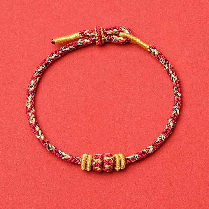 Buddha Stones Hand-Woven Red String Koi Fish Flower Protection Bracelet - Maroon - No Accessory - image 19