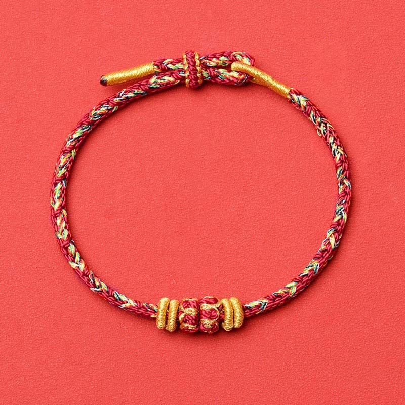 Buddha Stones Hand-Woven Red String Koi Fish Flower Protection Bracelet - Maroon - No Accessory - image 21