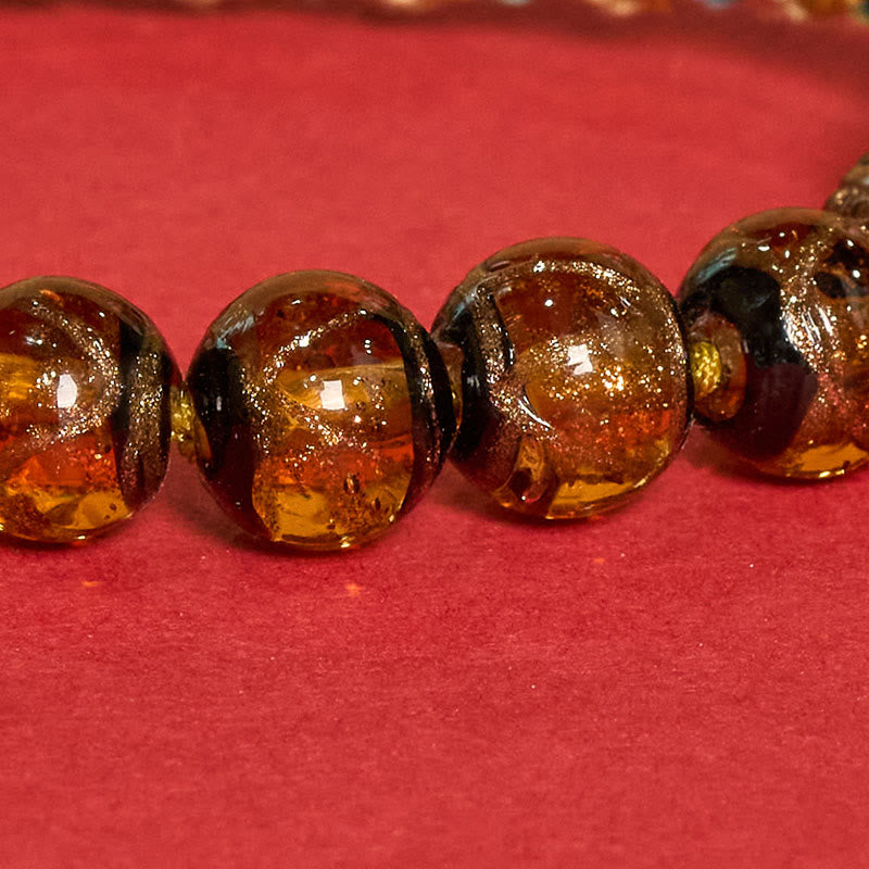 Buddha Stones Tibetan Liuli Glass Bead Five Directions Gods Of Wealth Buddha Eye Blessing String Bracelet - image 18