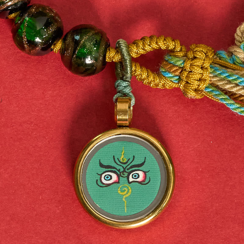 Buddha Stones Tibetan Liuli Glass Bead Five Directions Gods Of Wealth Buddha Eye Blessing String Bracelet - image 29