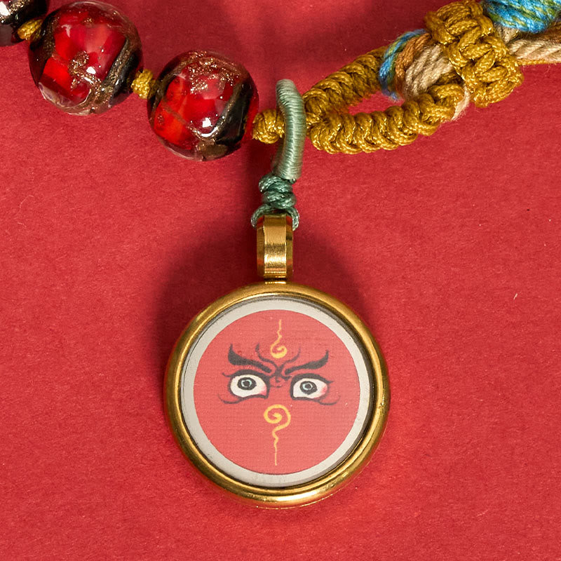 Buddha Stones Tibetan Liuli Glass Bead Five Directions Gods Of Wealth Buddha Eye Blessing String Bracelet - image 11