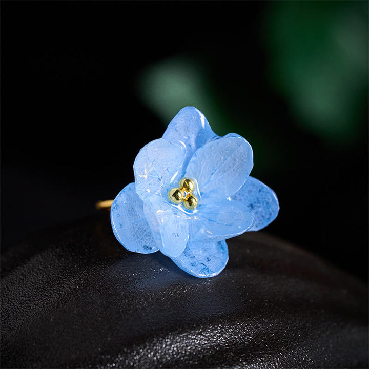 Buddha Stones Liuli Hydrangea Flower Wisdom Ring - image 4