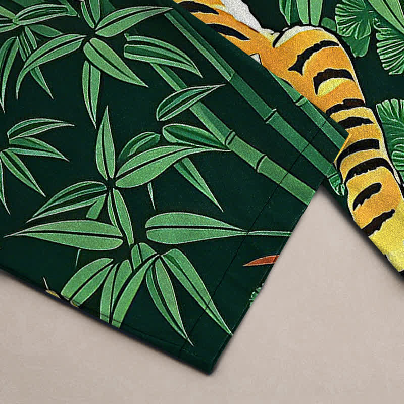 Buddha Stones Cotton Tiger Jungle Pattern Men's Tapered Pants With Pockets - image 10