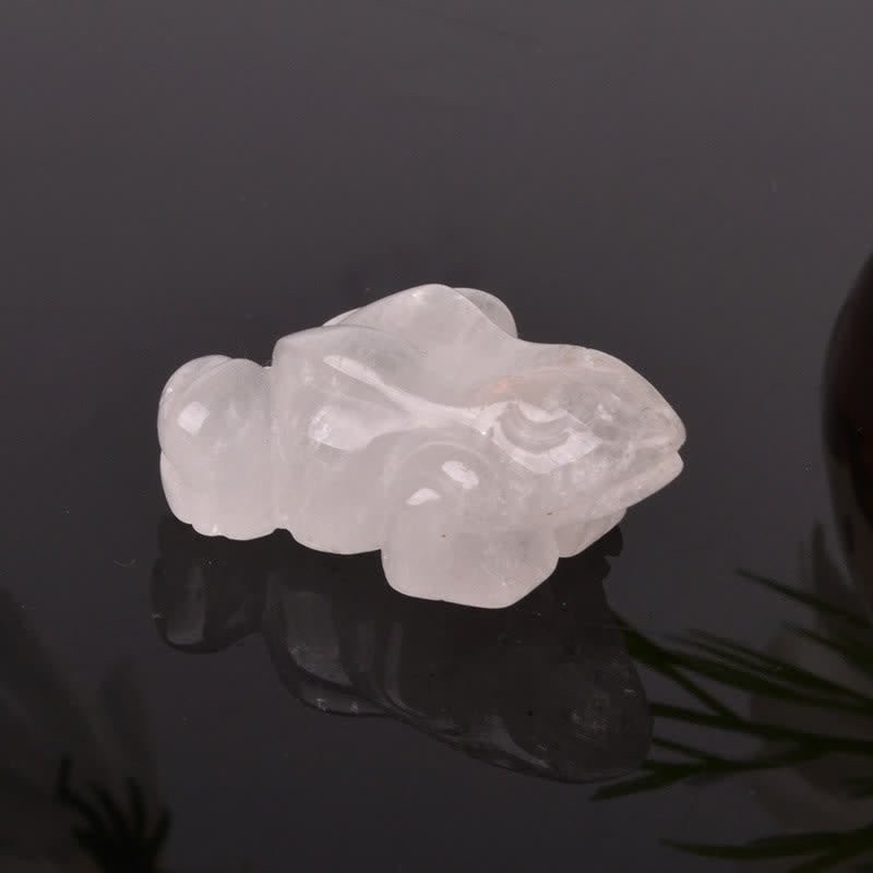 Buddha Stones Natural Green Aventurine Clear Quartz Frog Wealth Crystal & Stone Decor - Clear Quartz(Protection ♥ Healing) - image 1