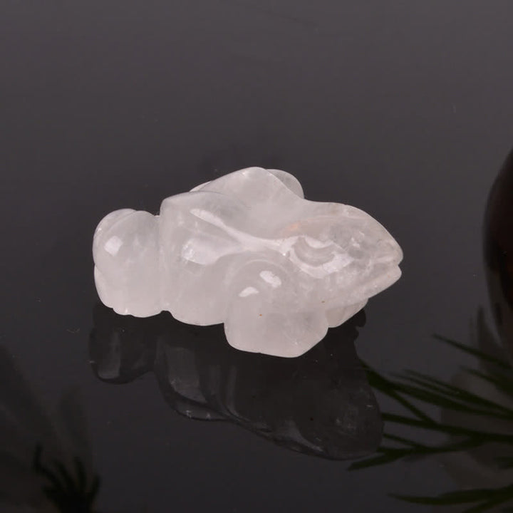 Buddha Stones Natural Green Aventurine Clear Quartz Frog Wealth Crystal & Stone Decor - Clear Quartz(Protection ♥ Healing) - image 1