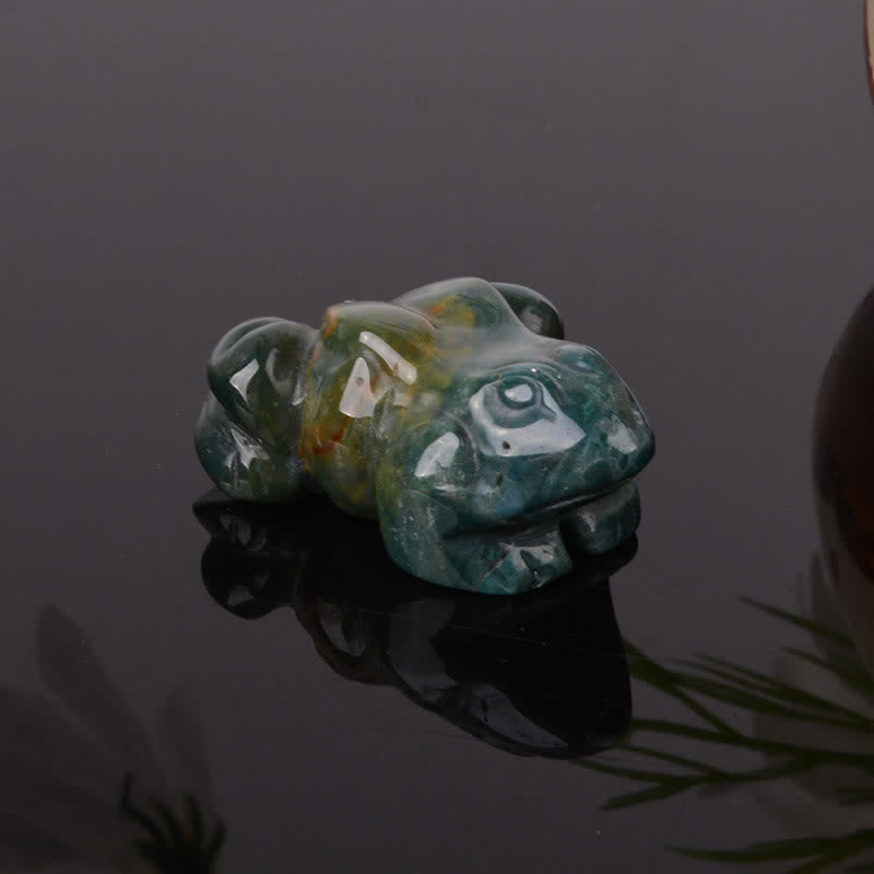 Buddha Stones Natural Green Aventurine Clear Quartz Frog Wealth Crystal & Stone Decor - Indian Agate(Positive ♥ Calm) - image 16