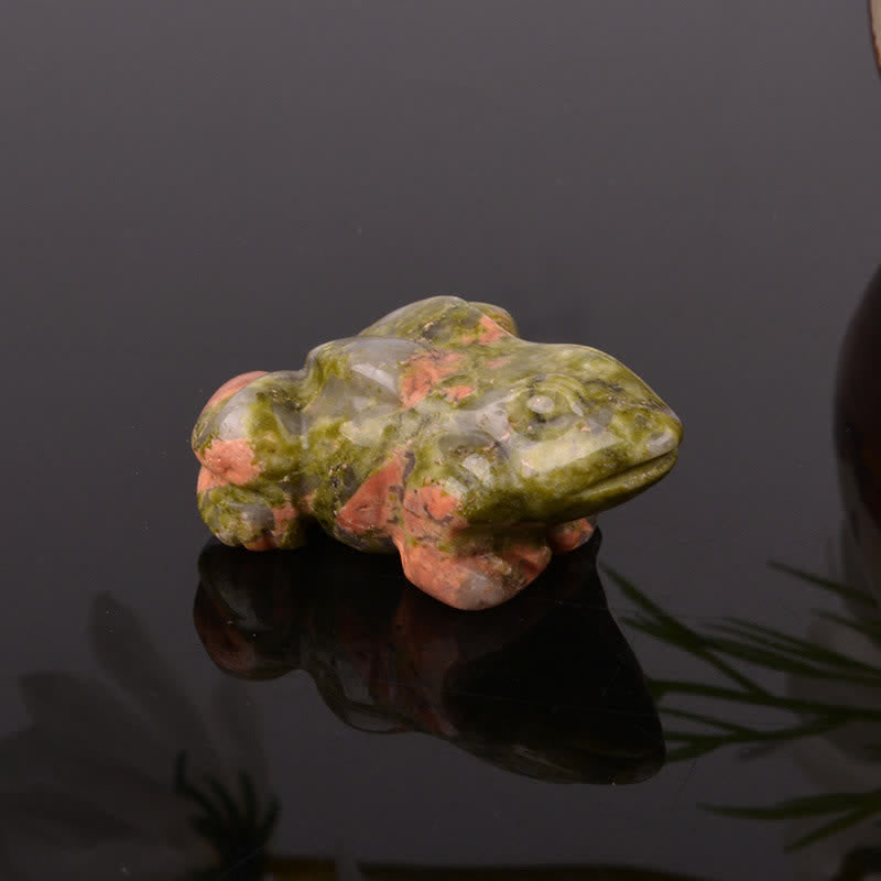 Buddha Stones Natural Green Aventurine Clear Quartz Frog Wealth Crystal & Stone Decor - Unakite(Balance ♥ Grounding) - image 10