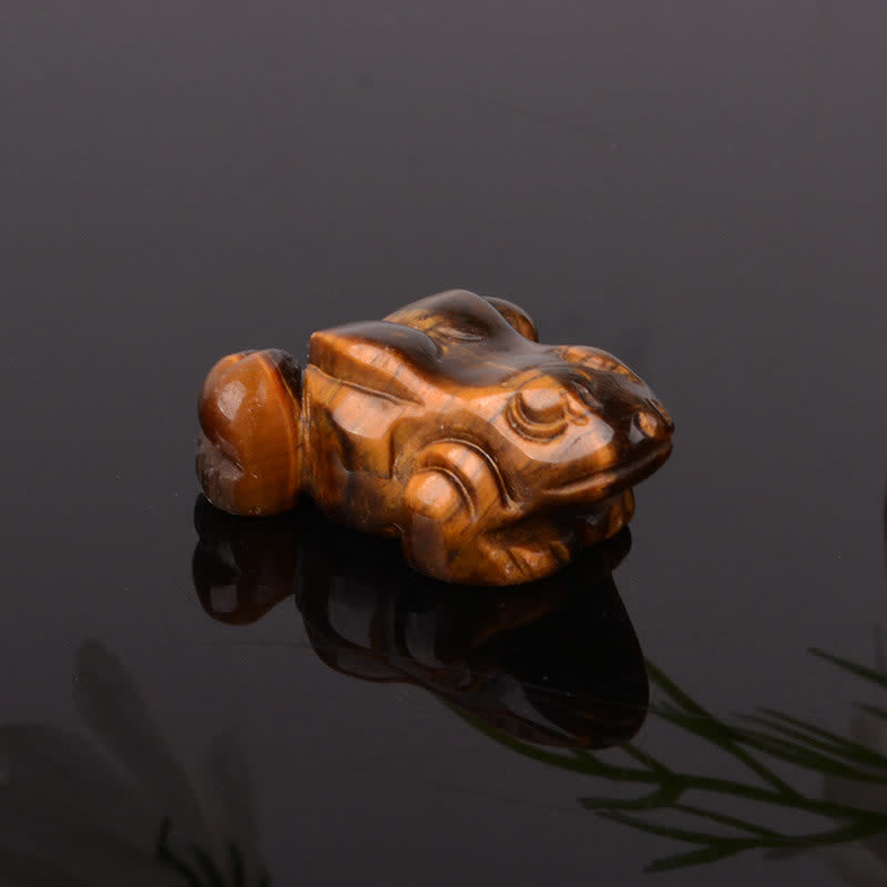 Buddha Stones Natural Green Aventurine Clear Quartz Frog Wealth Crystal & Stone Decor - Tiger Eye(Courage ♥ Strength) - image 14