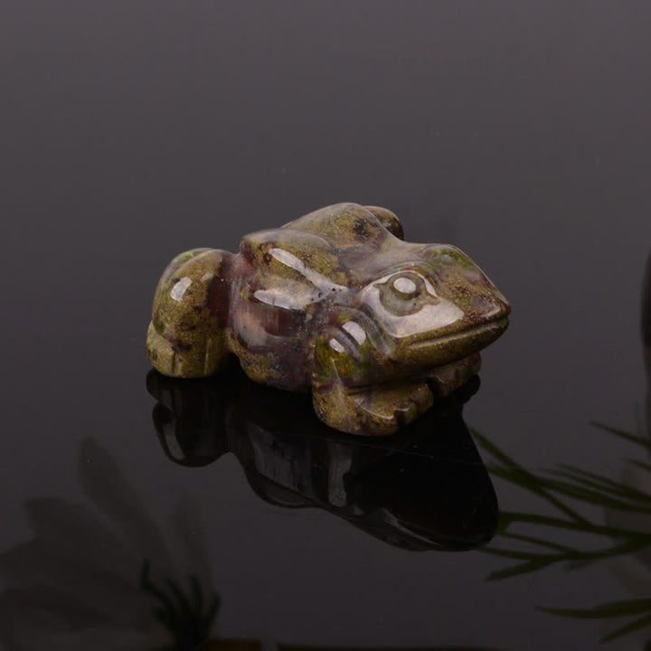 Buddha Stones Natural Green Aventurine Clear Quartz Frog Wealth Crystal & Stone Decor - Bloodstone(Strength ♥ Healthy) - image 12