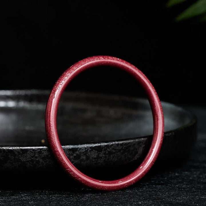 Buddha Stones Cinnabar Plain Heart Sutra Calm Bracelet Bangle - image 9