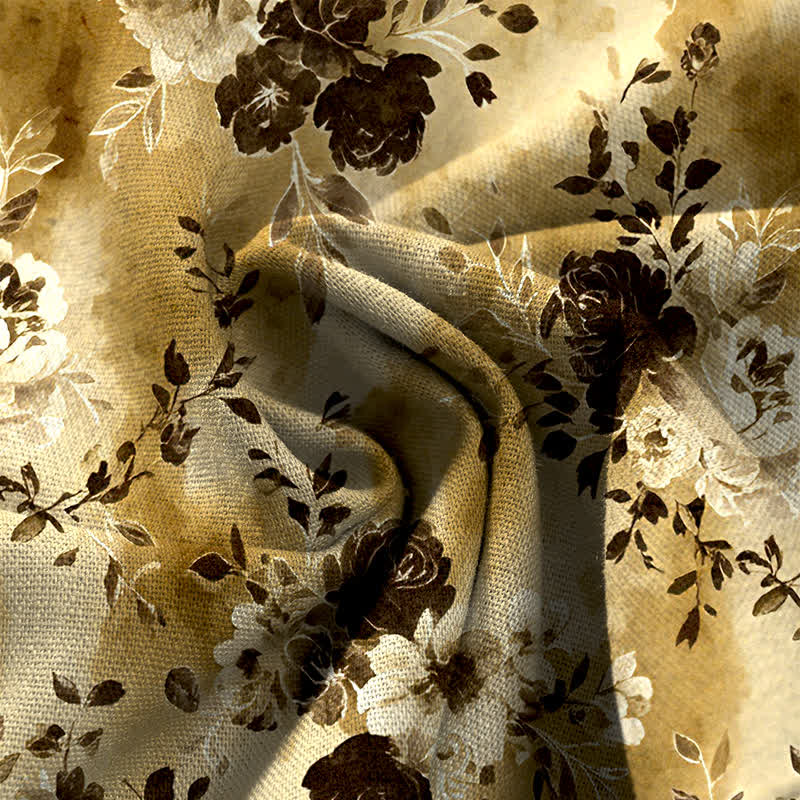 Buddha Stones Cotton Linen Floral Pattern Women's Elastic Waist Wide Leg Pants With Pockets - image 7