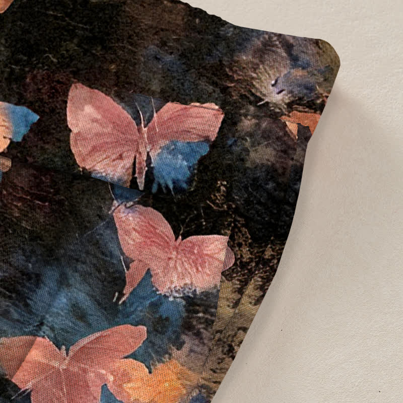 Buddha Stones Cotton Linen Butterfly Pattern Women's Elastic Waist Wide Leg Pants With Pockets - image 10