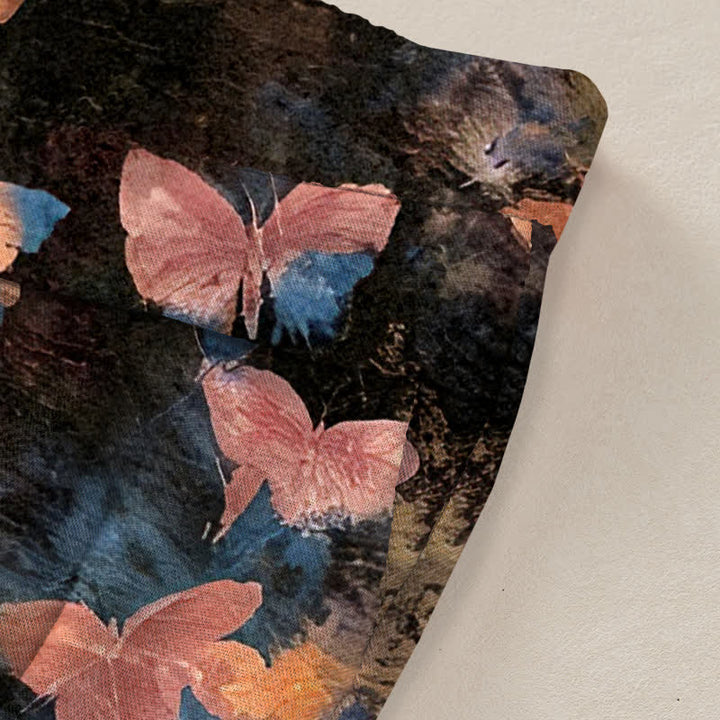 Buddha Stones Cotton Linen Butterfly Pattern Women's Elastic Waist Wide Leg Pants With Pockets - image 10