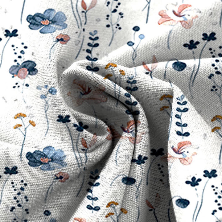 Buddha Stones Cotton Linen Floral Pattern Women's Elastic Waist Wide Leg Pants With Pockets - image 3