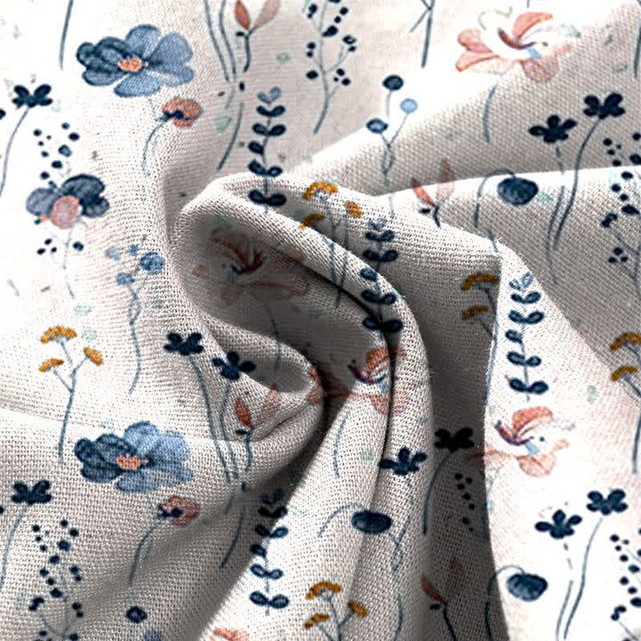 Buddha Stones Cotton Linen Floral Pattern Women's Elastic Waist Wide Leg Pants With Pockets - image 7