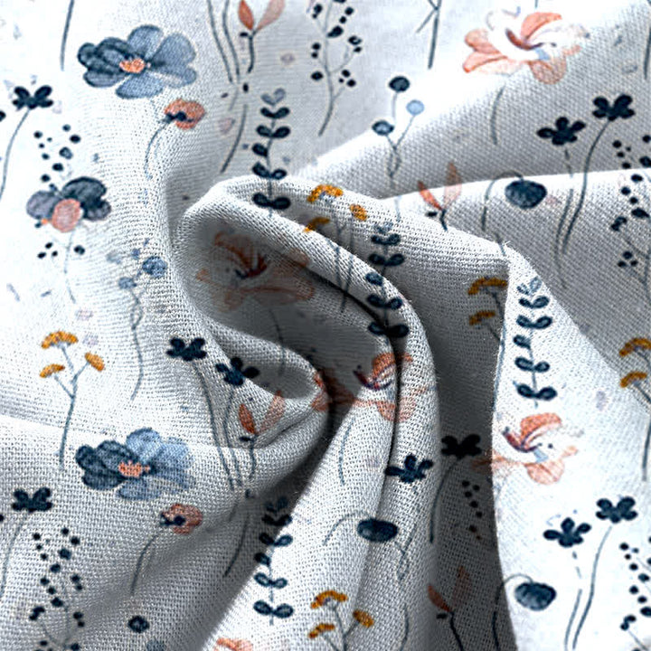 Buddha Stones Cotton Linen Floral Pattern Women's Elastic Waist Wide Leg Pants With Pockets - image 11