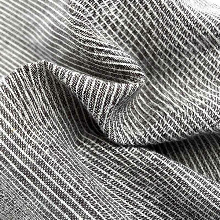 Buddha Stones Summer Half Button Fine Striped Men's Short Sleeve Shirts - image 10
