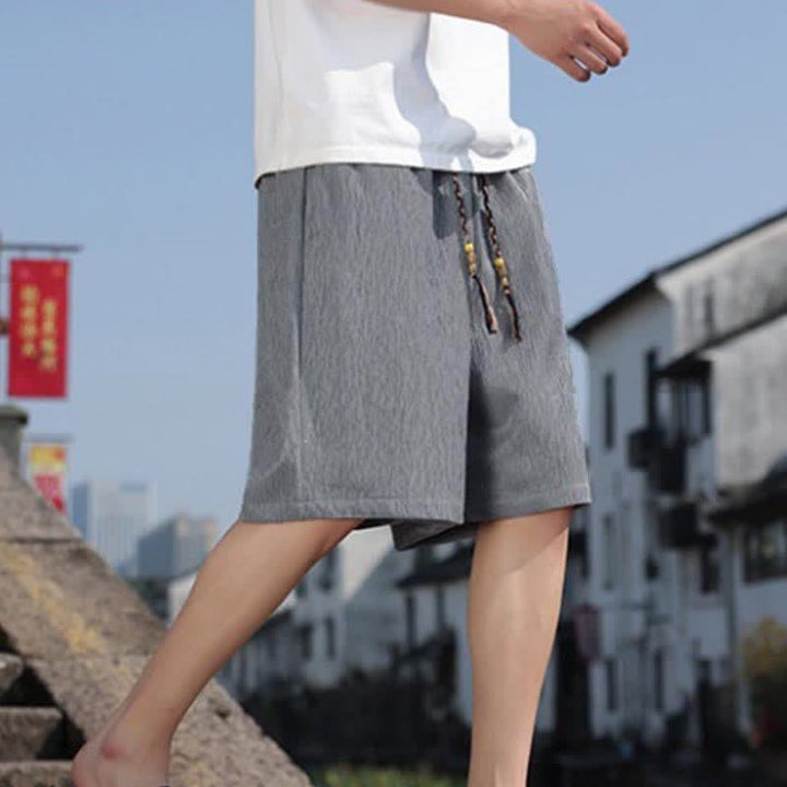 Buddha Stones Summer Casual Drawstring Solid Bermuda Shorts Men's With Pockets - image 19