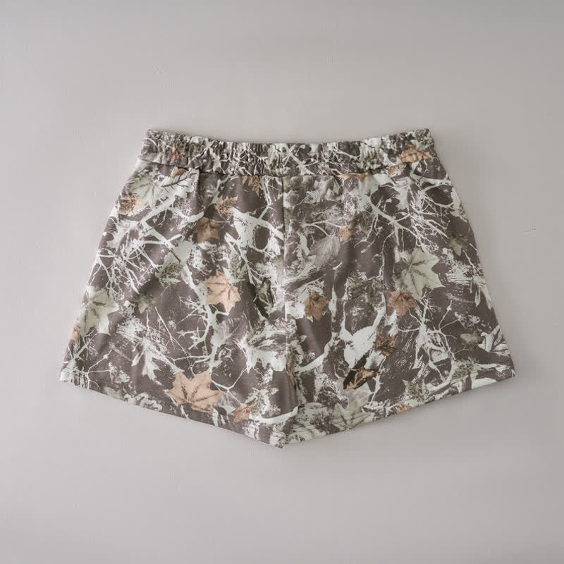 Buddha Stones Summer Casual Drawstring Abstract Maple Leaf Women's Shorts With Pocket - image 1