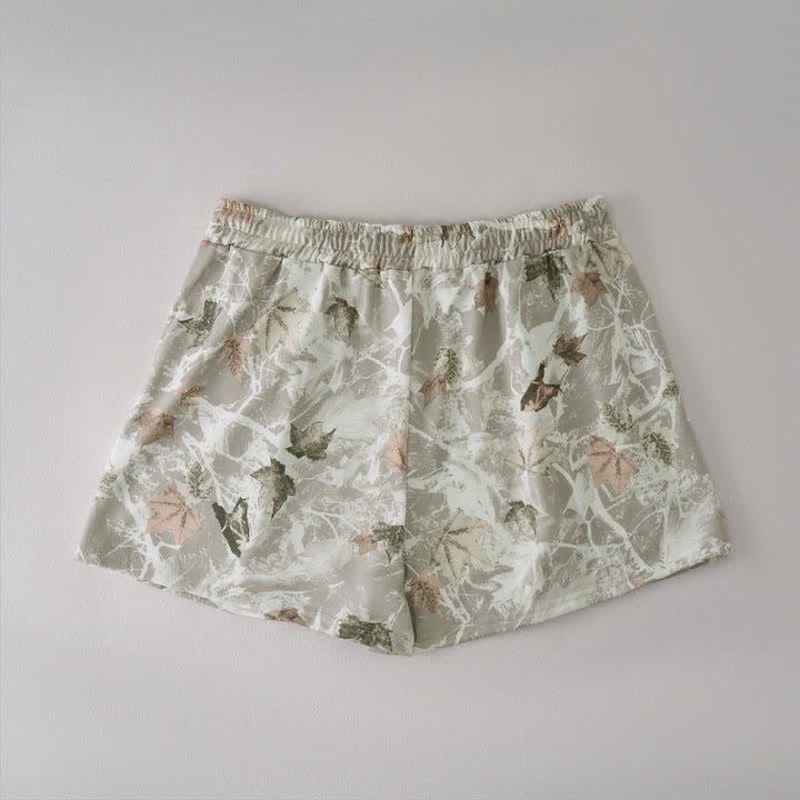Buddha Stones Summer Casual Drawstring Abstract Maple Leaf Women's Shorts With Pocket - image 6