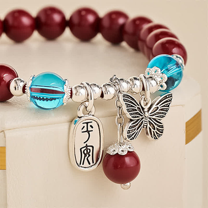 Buddha Stones Cinnabar Copper Butterfly Love Bracelet - image 4