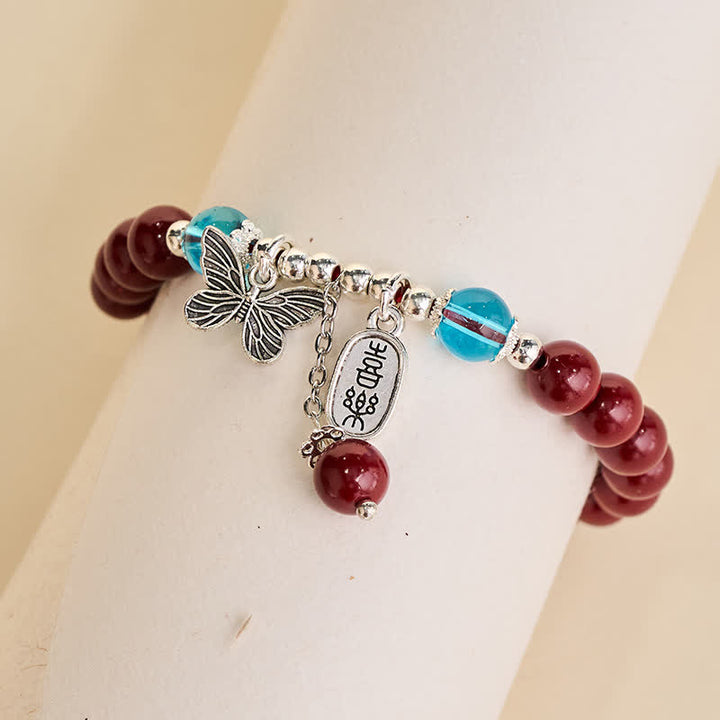 Buddha Stones Cinnabar Copper Butterfly Love Bracelet - image 3