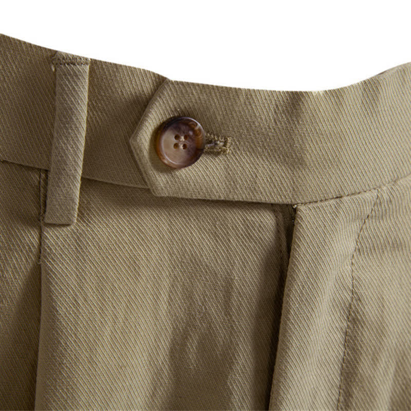 Buddha Stones Summer Casual Classic Zipper Button Solid Bermuda Shorts Men's With Pockets - image 2