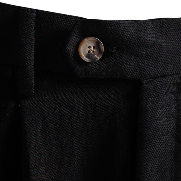 Buddha Stones Summer Casual Classic Zipper Button Solid Bermuda Shorts Men's With Pockets - image 14