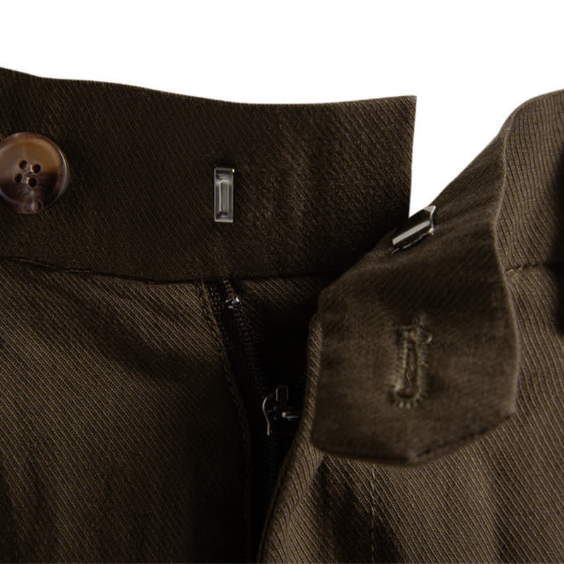 Buddha Stones Summer Casual Classic Zipper Button Solid Bermuda Shorts Men's With Pockets - image 25