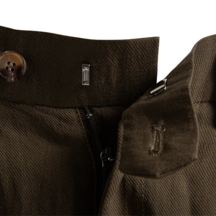 Buddha Stones Summer Casual Classic Zipper Button Solid Bermuda Shorts Men's With Pockets - image 25