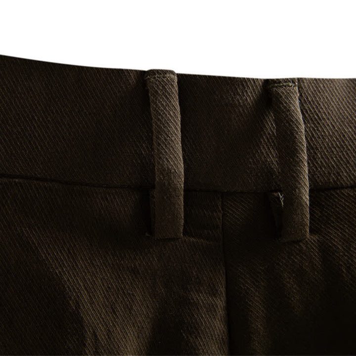 Buddha Stones Summer Casual Classic Zipper Button Solid Bermuda Shorts Men's With Pockets - image 30