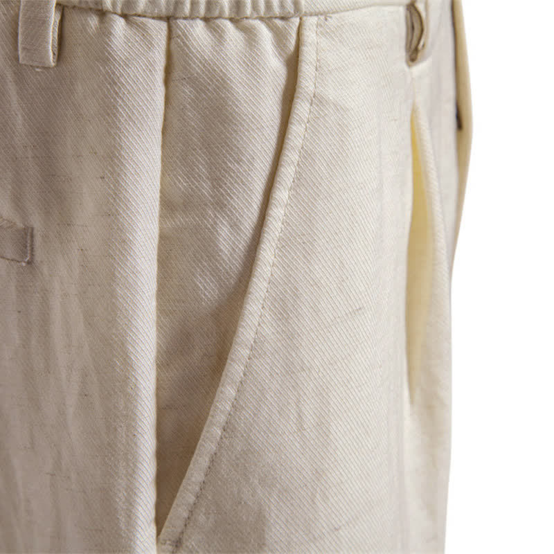 Buddha Stones Summer Casual Classic Zipper Button Solid Bermuda Shorts Men's With Pockets - image 34