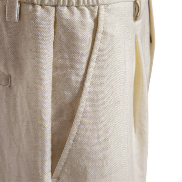 Buddha Stones Summer Casual Classic Zipper Button Solid Bermuda Shorts Men's With Pockets - image 34