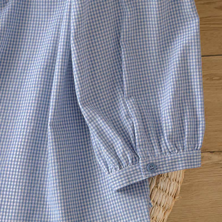 Buddha Stones Spring Button-Up Gingham Women's Long Sleeve Shirts - image 14