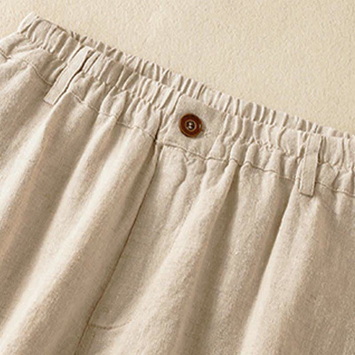 Buddha Stones Summer Casual Solid Cropped Elastic Waist Women's Harem Pants With Pockets - image 2