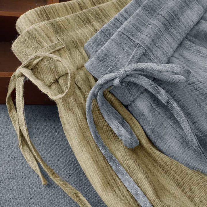 Buddha Stones Summer Casual Drawstring Stripe Elastic Waist Women's Straight Leg Pants With Pockets - image 16