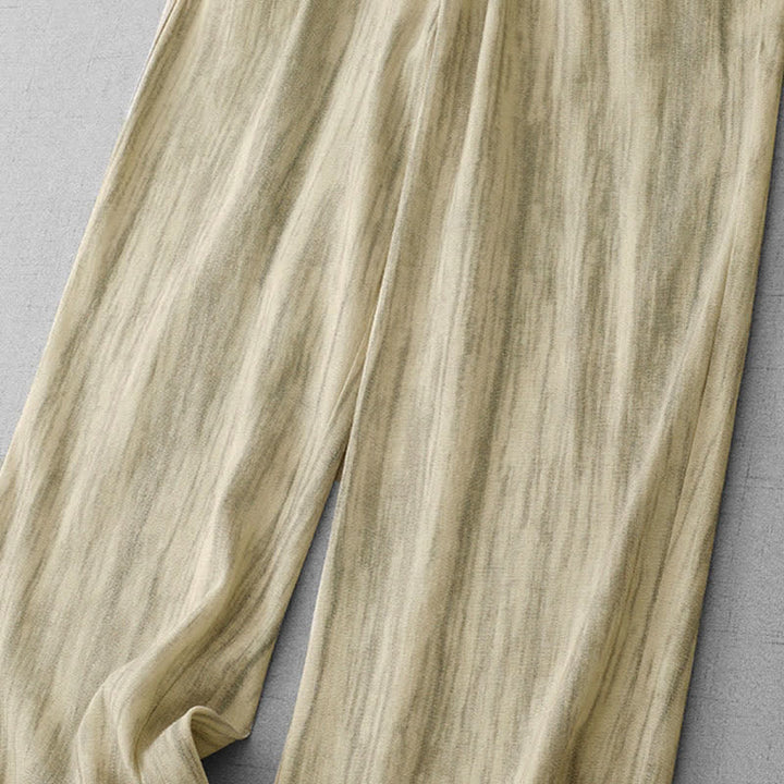 Buddha Stones Summer Casual Drawstring Stripe Elastic Waist Women's Straight Leg Pants With Pockets - image 10