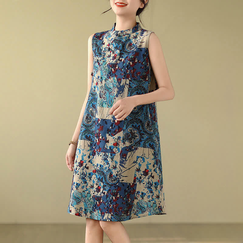 Buddha Stones Summer Paisley Floral Women's Summer Sleeveless Dress With Pockets - image 14