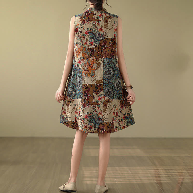 Buddha Stones Summer Paisley Floral Women's Summer Sleeveless Dress With Pockets - image 5