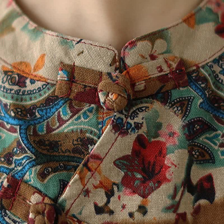 Buddha Stones Summer Paisley Floral Women's Summer Sleeveless Dress With Pockets - image 7