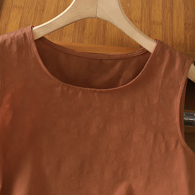 Buddha Stones Summer Casual Side Slit Flower Women's Sleeveless T-Shirts Tank Top - image 2