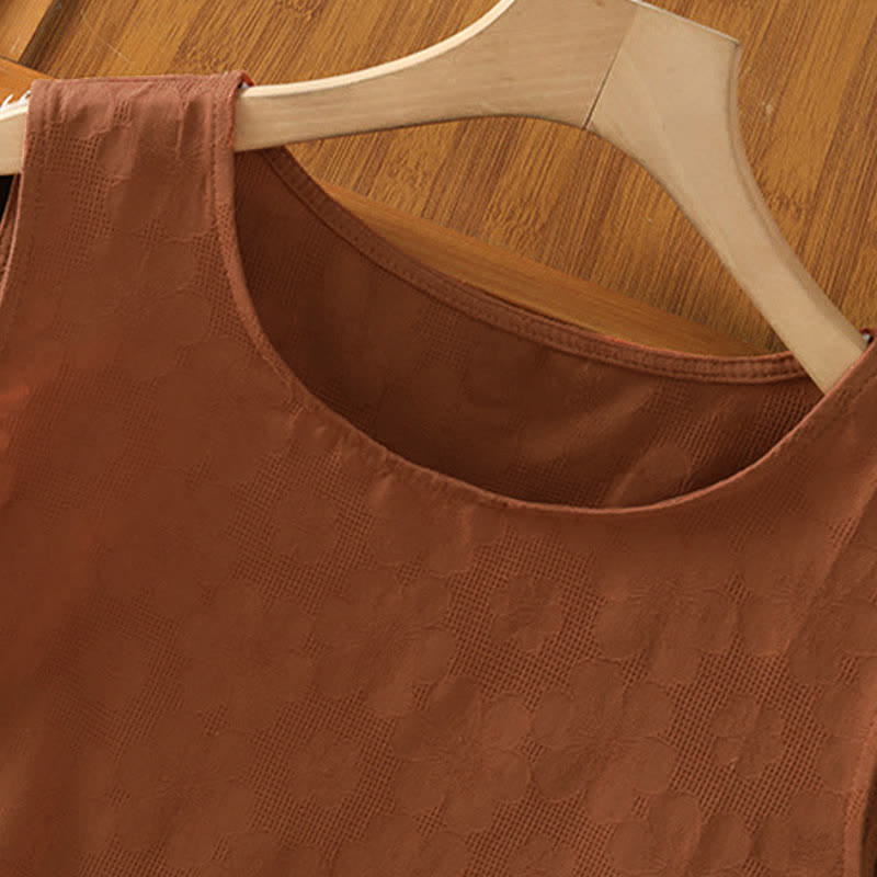 Buddha Stones Summer Casual Side Slit Flower Women's Sleeveless T-Shirts Tank Top - image 3