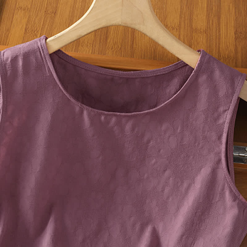 Buddha Stones Summer Casual Side Slit Flower Women's Sleeveless T-Shirts Tank Top - image 9