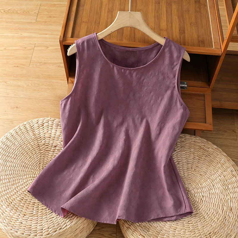 Buddha Stones Summer Casual Side Slit Flower Women's Sleeveless T-Shirts Tank Top - PaleVioletRed - US8-10，UK/AU12-14，EU40-42 (2XL) - image 7