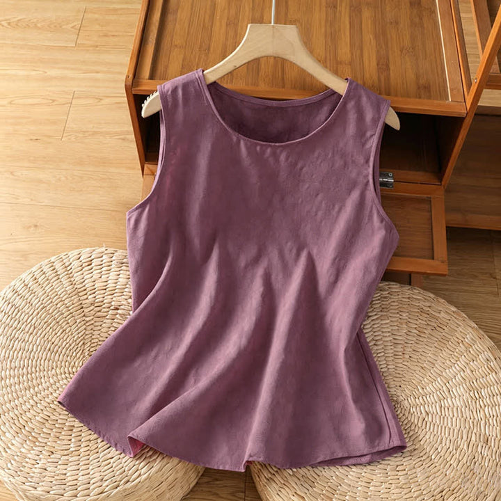 Buddha Stones Summer Casual Side Slit Flower Women's Sleeveless T-Shirts Tank Top - PaleVioletRed - US8-10，UK/AU12-14，EU40-42 (2XL) - image 7