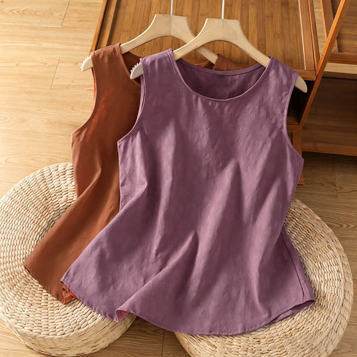 Buddha Stones Summer Casual Side Slit Flower Women's Sleeveless T-Shirts Tank Top - image 14