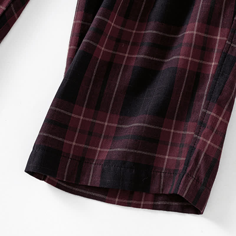 Buddha Stones Spring Casual Drawstring Plaid Pattern Elastic Waist Cropped Women's Harem Pants With Pockets - image 19