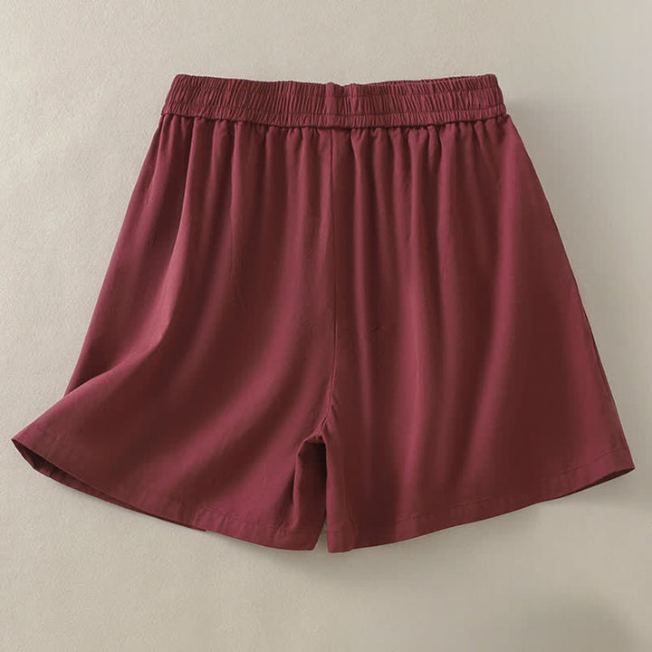 Buddha Stones Summer Casual Decorative Buttons Solid Women's Shorts With Pockets - image 11